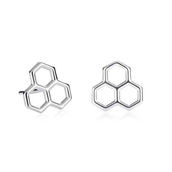 namana 925 Sterling Silver Honeycomb Stud Earrings for Women