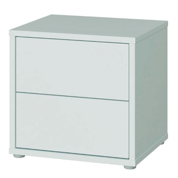 Furniture To Go Alice Springs Low Bedside Cabinet with 2 Drawers Push-to-Open in Light Grey