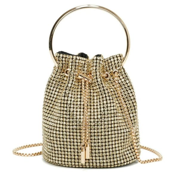 Love EMVY Rhinestone Sparkle Drawstring Evening Bag