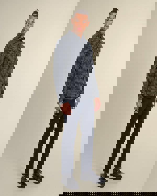 Larsson & Co Ommel - Houndstooth Jersey Casual Overshirt