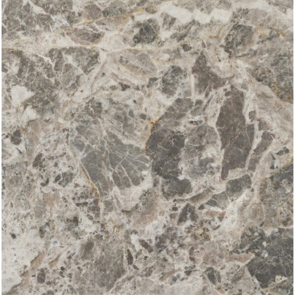 Wyld Haus Toulouse Grey Marble Effect Side Table Black Steel Base