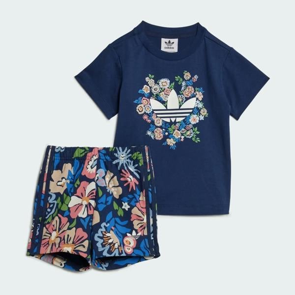 Adidas Originals Girls Short & T-Shirt Set Blue