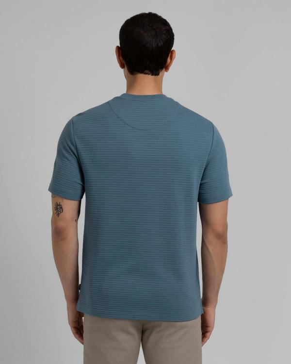 Steel & Jelly Windus - Horizontal Striped Rib Texture T-Shirt