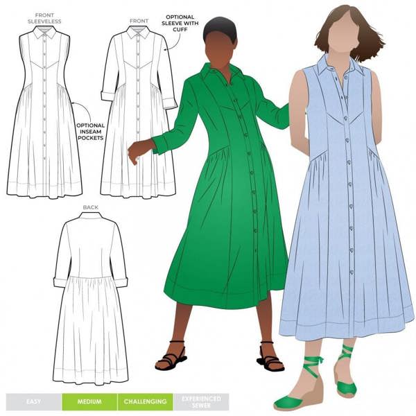 Style Arc Sewing Pattern Hampton Dress - Dresses for Women - Advanced