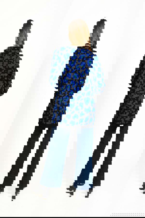 Jacquard Leopard Print Knit Cardigan