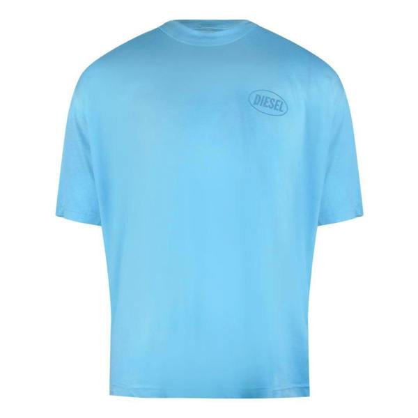 Diesel Mens Monotone Logo Cotton T-Shirt - Blue - 