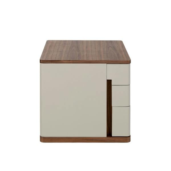 Angel Cerdá Grey wood and walnut bedside table 7166
