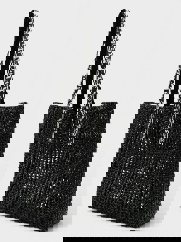 Palm Angels Raffia Tote Bag Black - Supplied FashionPalm Angels