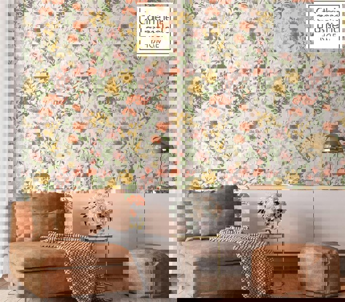 Muriva Countryside Floral Floral Pink Wallpaper