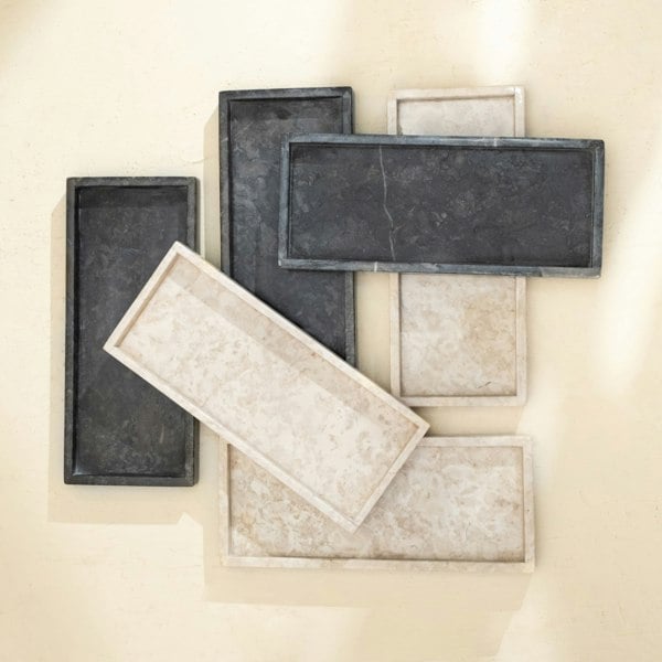 Coastal villa Homeware Rectangular Marble Styling Tray