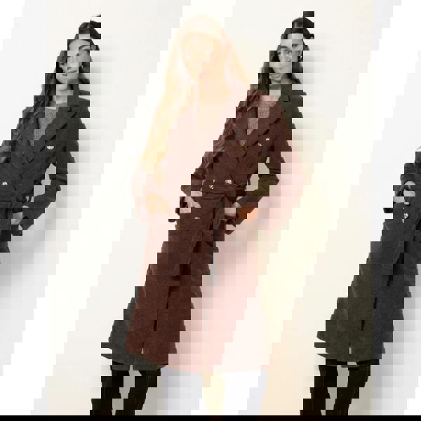 Blue Vanilla Belted Long Coat