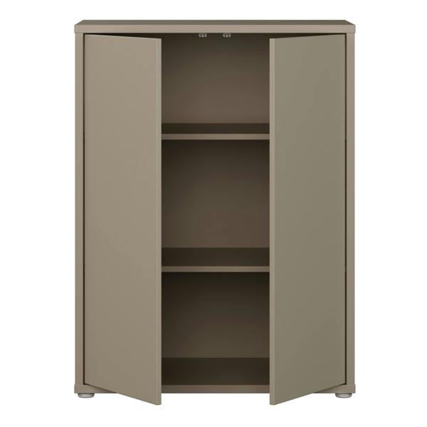Furniture To Go Alice Springs Tall 2 Door Cupboard with Push-to-Open Doors in Taupe
