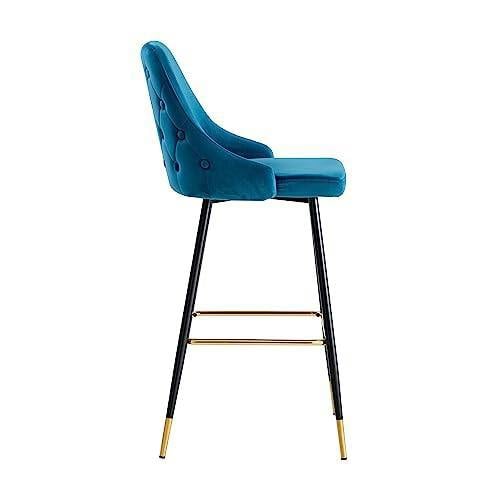 HYGRAD BUILT TO SURVIVE Velvet Bar Stools with Gold-Tipped Legs – Set of 2 | HYGRAD®