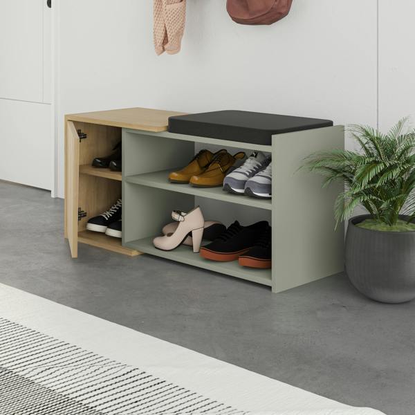 Decortie Modern Fiona Shoe Bench with Storage Space up to 6 Pair Shoes 104.6(W)cm