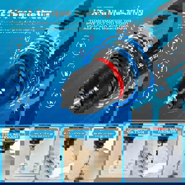 Traderight 96 in 1 Cordless Electric Drill Set Driver Screwdriver Rechargeable