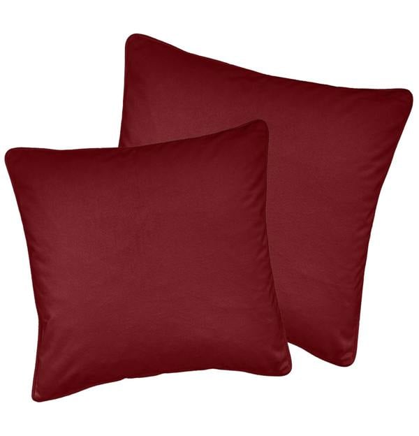 Enhanced Living Pair of Soft Velvet Double Sided Zip Opening Piped Edge Cushion Covers - Cases Only