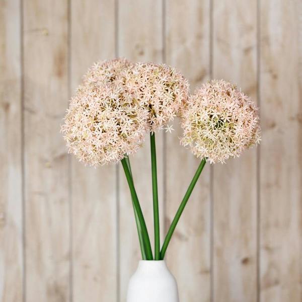 Wyld Haus Set of 3 Artificial Flowers Pink Medium Allium Stems