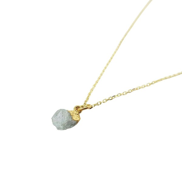 Harfi Raw Herkimer Diamond Gold Plated April Birthstone Necklace