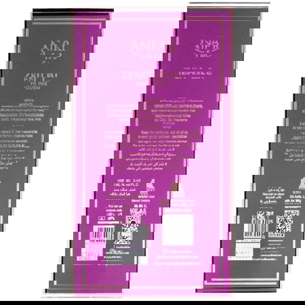 Anfar 1950 Zenit Lilac 100ml full box back label