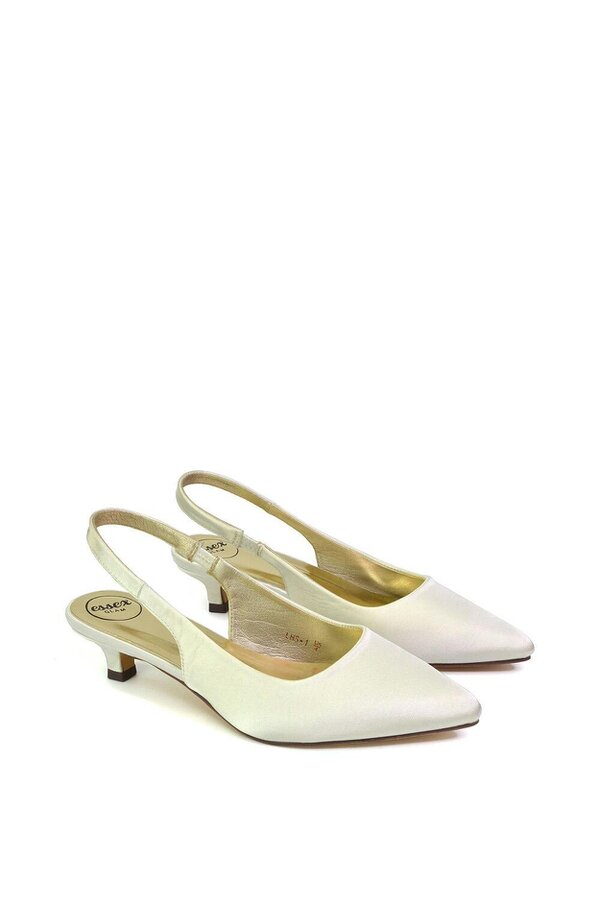 XY LONDON Pointed Toe Sling Back Kitten Heel Sandals