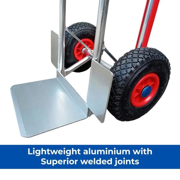 Bristol Tool Company 1894 HT1878 Dual Handled Aluminium Sack Truck - Puncture-Proof Wheels with Large Toe, 150kg Capacity