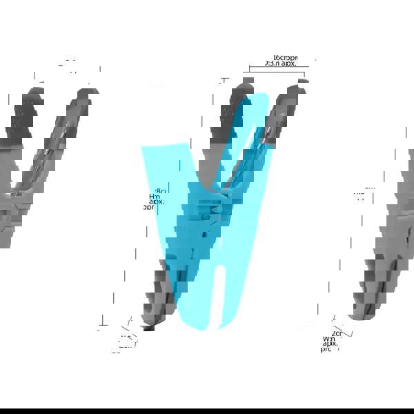 JVL Plastic Peg Basket, Grey with 48 Prism Soft Touch Clip Pegs, Multi
