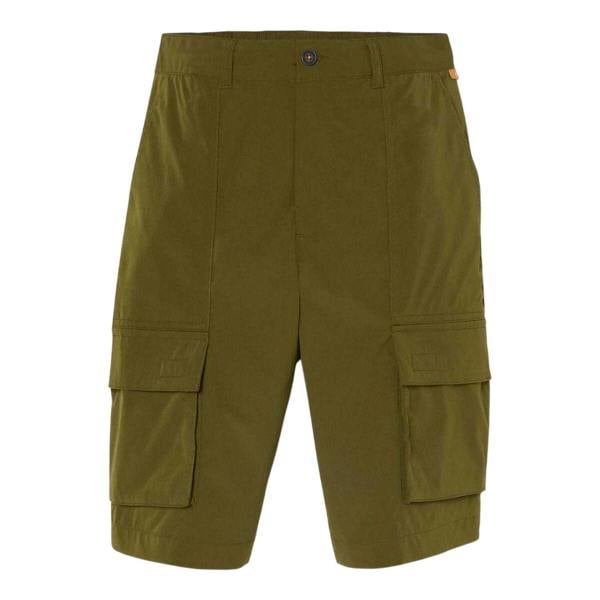 Timberland Mens Water Repellent Leather Badge Relaxed Fit Cargo Shorts - Olive - 