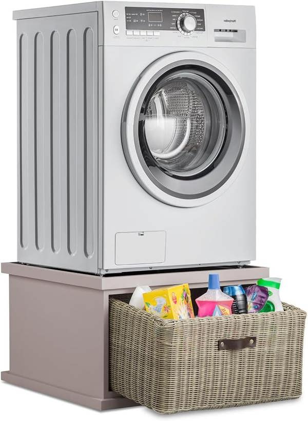 Statement Furniture Tetbury Washing Machine Pedestal, Dryer Stand with Storage Basket