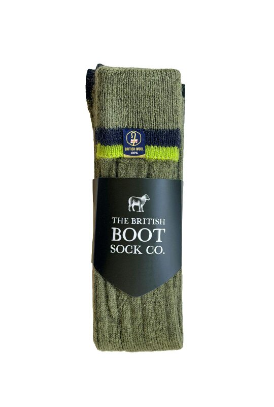 The British Boot Sock Company Wellington Boot Socks – Dark Apple Green | 100% British Wool | UK 4-7