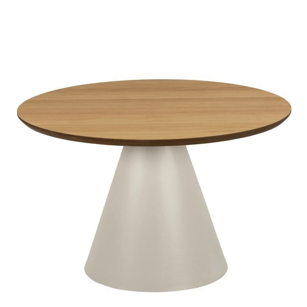 Furniture To Go Soli Low Round Coffee Table in Oak/Grey 65x43cm