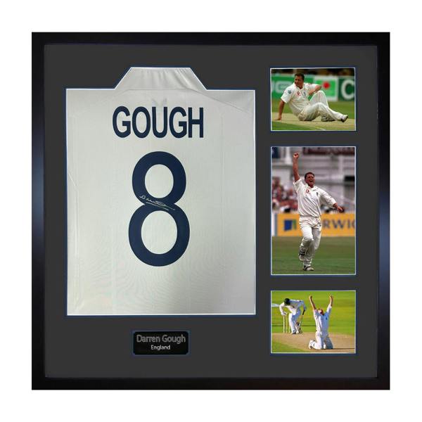 Darren Gough Signed England Cricket Shirt Elite Frame