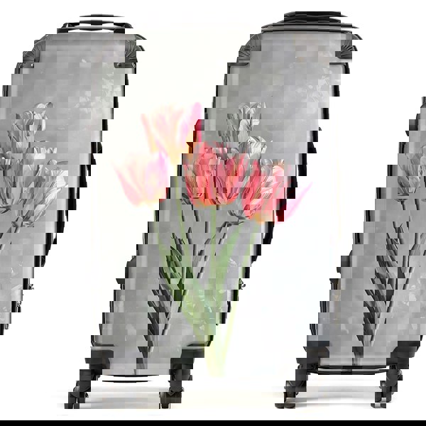 Warren Reed Painted Pink Tulips Suitcase