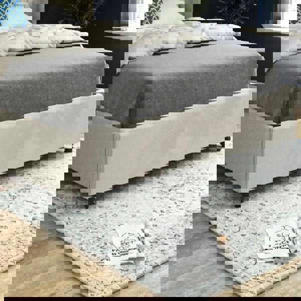 Casa Magna Volta Straight Winged Upholstered Soft Velvet Bed Frame - Cream