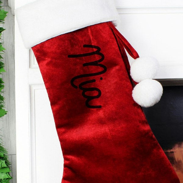 Personalised Memento Company Personalised Name Only Red Stocking