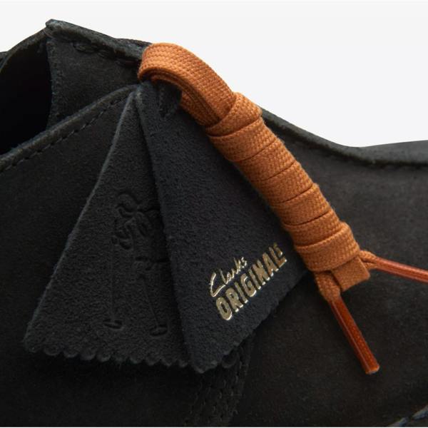 Clarks Originals Desert Trek Shoes Black Suede