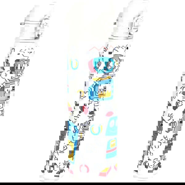 ION8 Leak Proof Slim Water Bottle, Stainless Steel, Robots, 600ml (20oz)