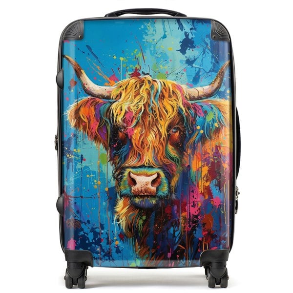 Warren Reed Splashart Highland Cow Suitcase