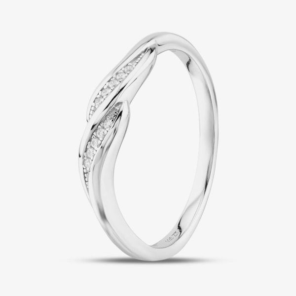T. H. Baker Sterling Silver Cubic Zirconia Two Row Twist Ring ML06385A