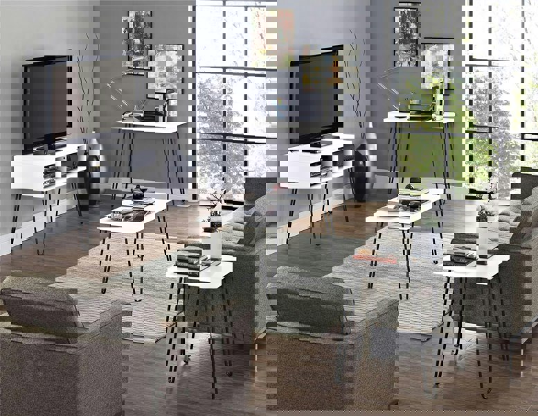 Dorel Home Owen Retro Coffee Table in White