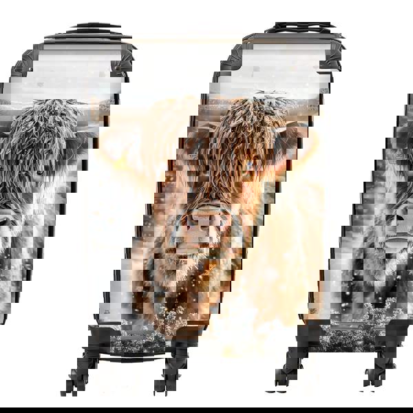 Warren Reed Wintery Highland Cow Suitcase