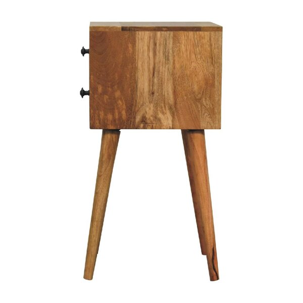 Wyld Haus Parma Small 2 Drawer Oak Mango Wood Bedside Table 2 Drawers