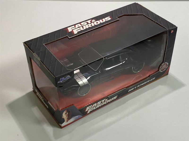 fast and furious 8 doms plymouth gtx black 1:24 scale jada