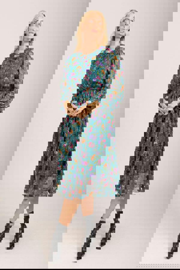 Mudflower Floral Lurex Dress