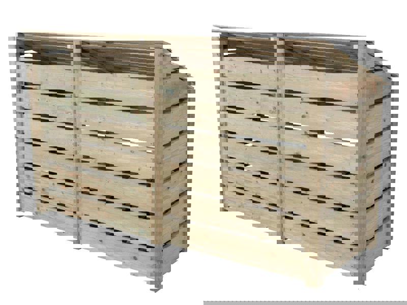 Arbor Garden Solutions Slatted Wooden Log Store W-227cm, H-126cm or 180cm, D-88cm
