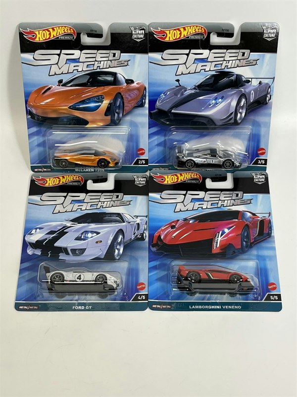 Hot Wheels Speed Machines 4 Car Set Hot Wheels Real Riders FPY86 977A