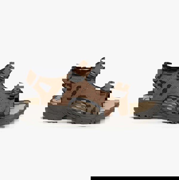 PDQ BROWN PU 3 Touch Fastening Adjustable Sports Sandal
