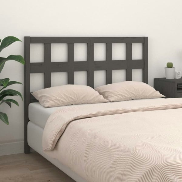Berkfield Bed Headboard Grey 125.5x4x100 cm Solid Wood Pine