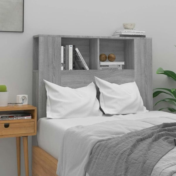 Berkfield Headboard Cabinet Grey Sonoma 100x18.5x104.5 cm