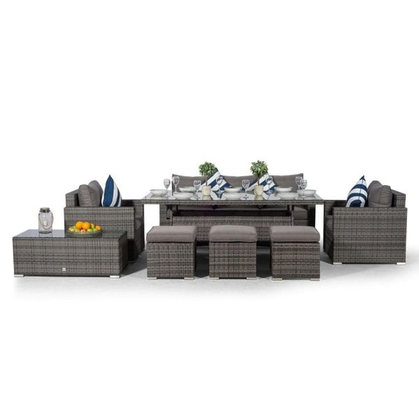 Giardino Sydney 8 Seater Conversation Dining Set With Coffee Table & 3 Stools