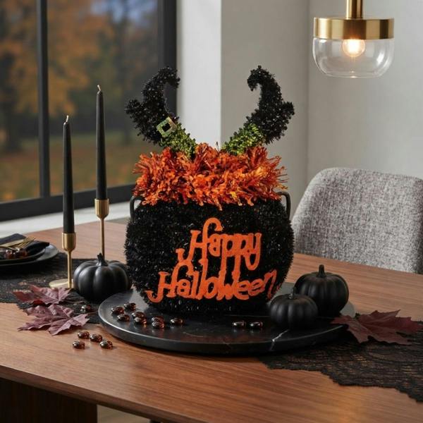Garden Greatness Sparkling Tinsel Witch's Cauldron Decoration